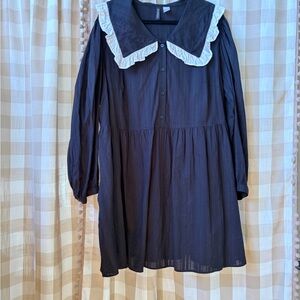 H&M Divided Black Dress with Peter Pan Collar
